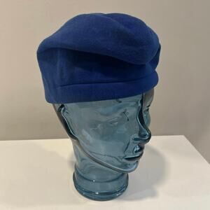 Vintage Henry Pollak 1950s-60s Unique 100% Wool Hat Blue JL